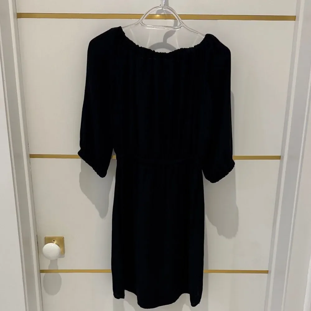SPLENDID Black Off-Shoulder 3/4 Sleeve Dress empire waist XS